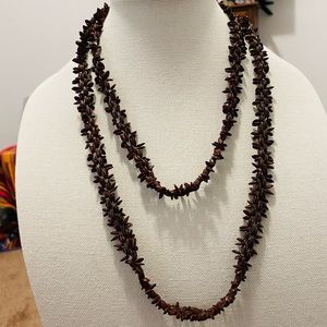 Brown peruvian jungle seeds necklace shipivo tribe